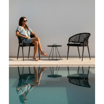 Round side table with a tray (alu) d.44 LAGOM HOOK Lm 62G / ANTHRACITE