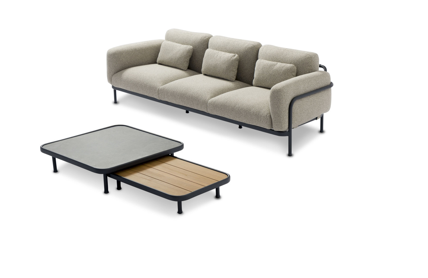 3-seater sofa (with cushions) LAGOM CORAL Lm 69R / BURGUNDY