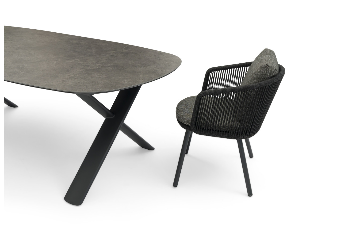 Oval dining table (extendable 250-310 cm) LAGOM ALBATROS Lm 76G / ANTHRACITE