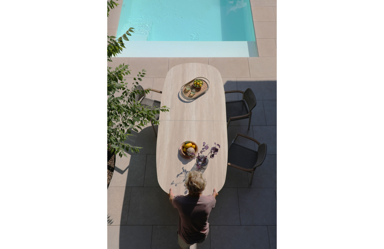 Oval dining table (extendable 250-310 cm) LAGOM ALBATROS Lm 76G / ANTHRACITE