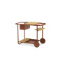 Serving table with wheels LAGOM SUNSET Lm 80R / BURGUNDY