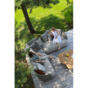 Swivel lounge armchair (with cushions) + 2 loose pillows LAGOM WAVE Lm 85T / TAUPE