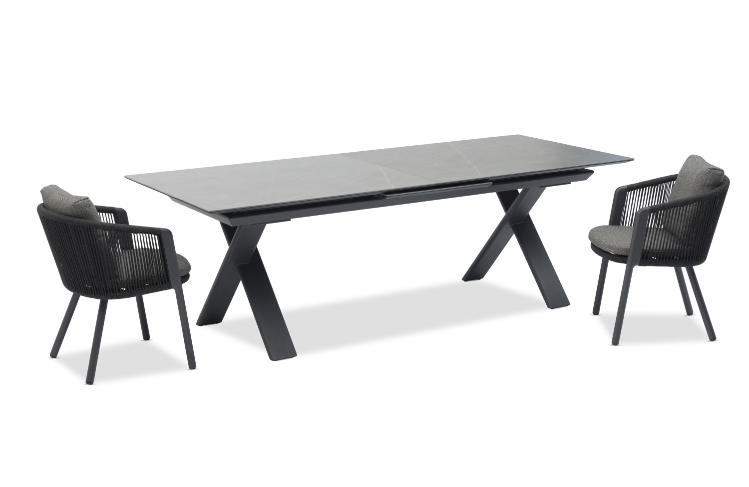 Rectangular dining table (extendable 180-240 cm) LAGOM ALBATROS Lm 87G / ANTHRACITE