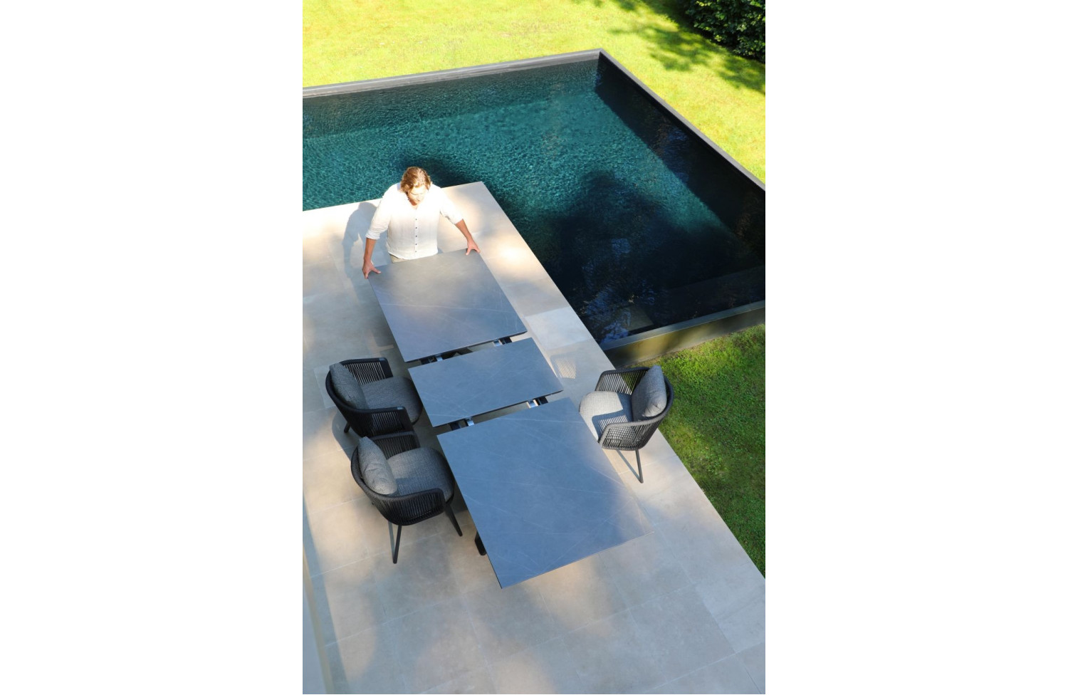 Rectangular dining table (extendable 180-240 cm) LAGOM ALBATROS Lm 87T / TAUPE