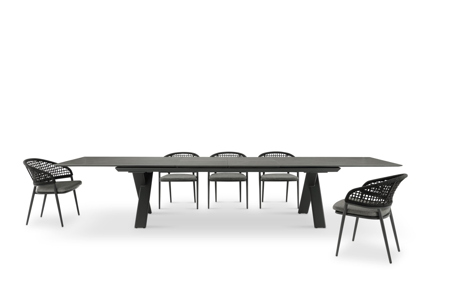 Rectangular dining table (extendable 200-300 cm) LAGOM ALBATROS Lm 88G / ANTHRACITE