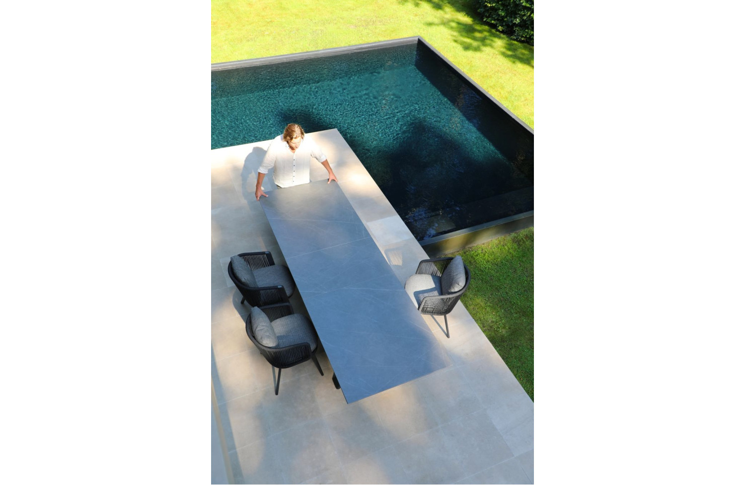 Rectangular dining table (extendable 200-300 cm) LAGOM ALBATROS Lm 88G / ANTHRACITE