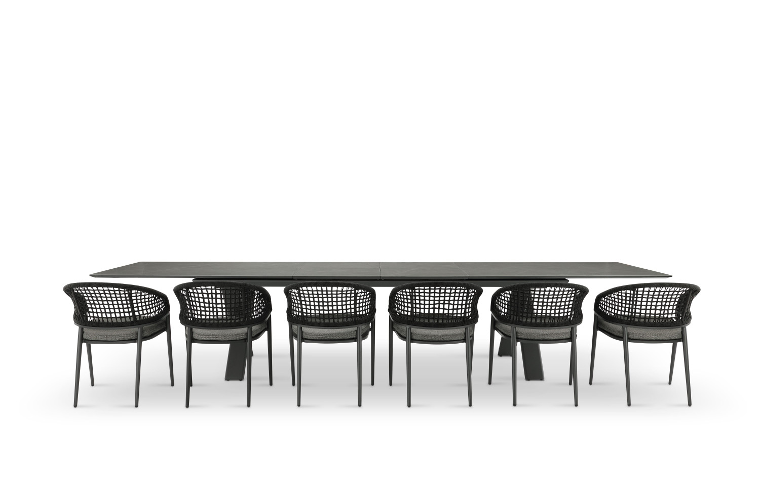 Rectangular dining table (extendable 280-340-400 cm) LAGOM ALBATROS Lm 89G / ANTHRACITE