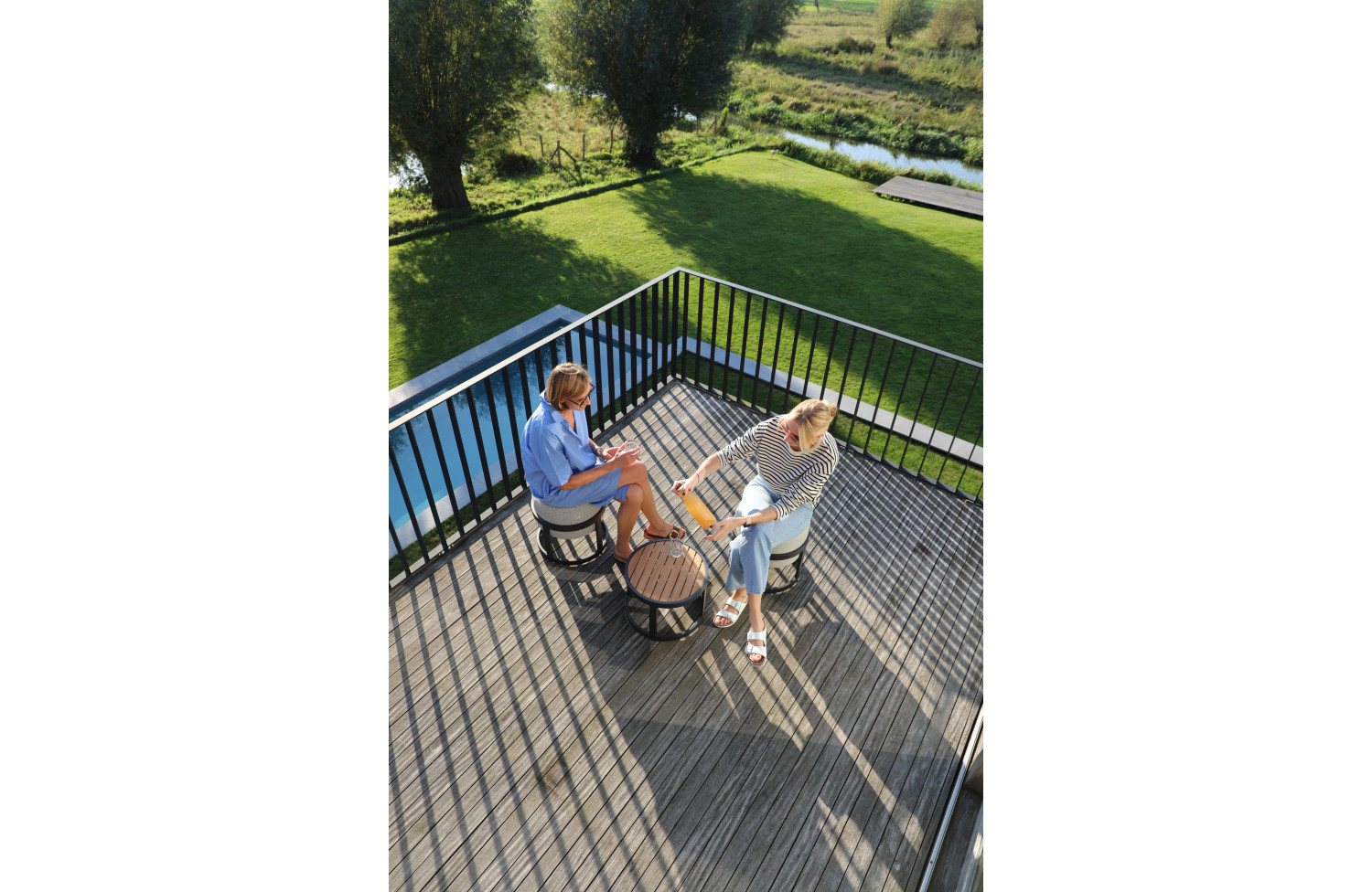 Zestaw 2 otoman (z poduszkami) + stolik LAGOM TOTEM-3 Lm 14G / ANTHRACITE