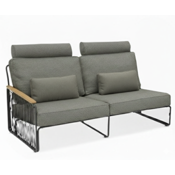 Sofa 2-osobowa z PRAWYM podłokietnikiem (z poduszkami) LAGOM RIVA Lm 51G / ANTHRACITE
