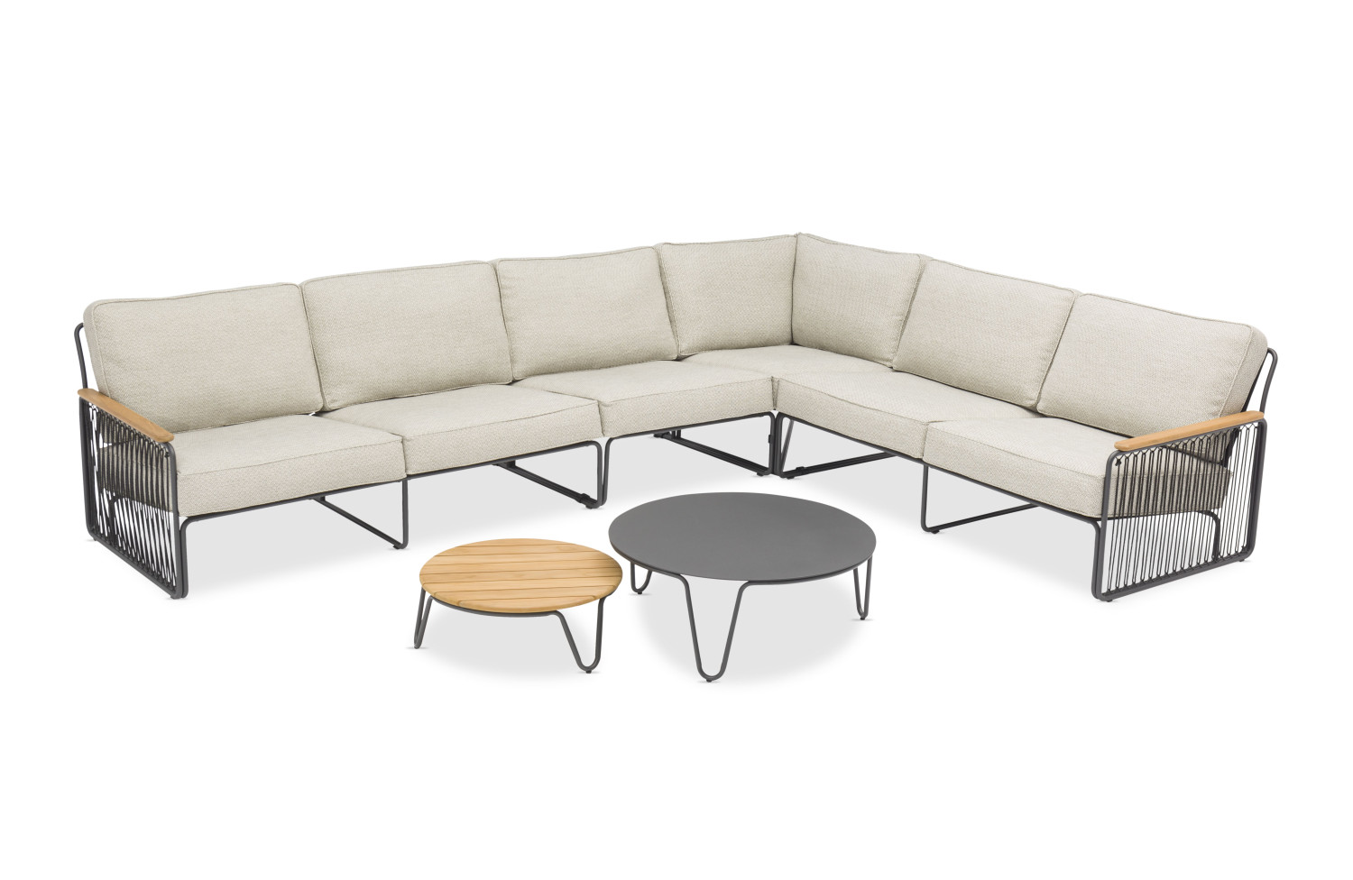 Kawowy stolik / OKRĄGŁY / d.60 (teak) LAGOM RIVA Lm 40G / ANTHRACITE