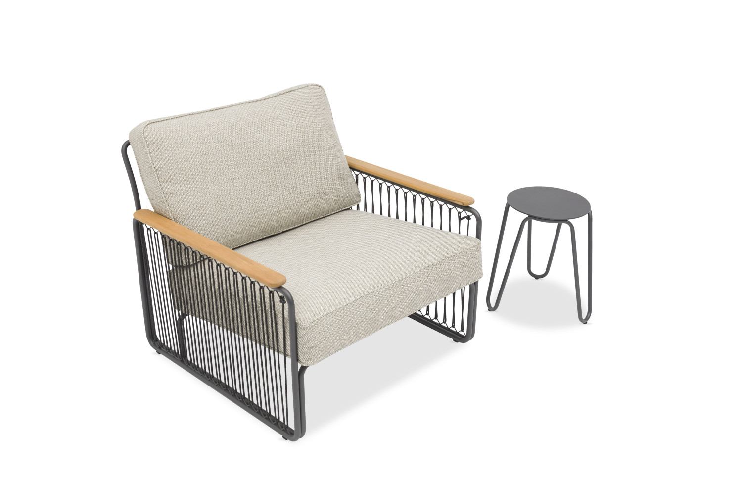 Stolik boczny (alu) LAGOM RIVA Lm 55G / ANTHRACITE