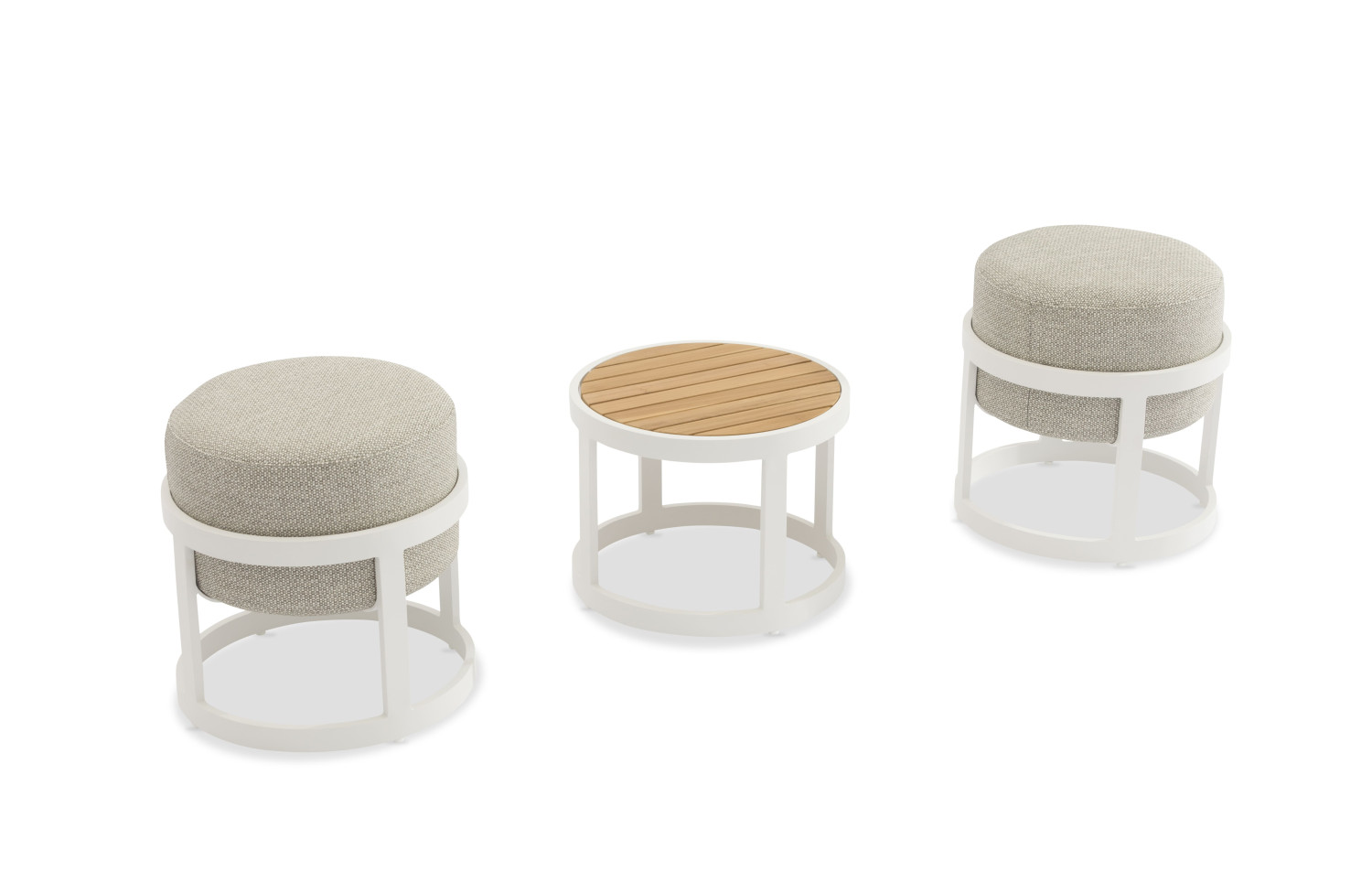 Zestaw 2 otoman (z poduszkami) + stolik LAGOM TOTEM-3 Lm 14T / TAUPE