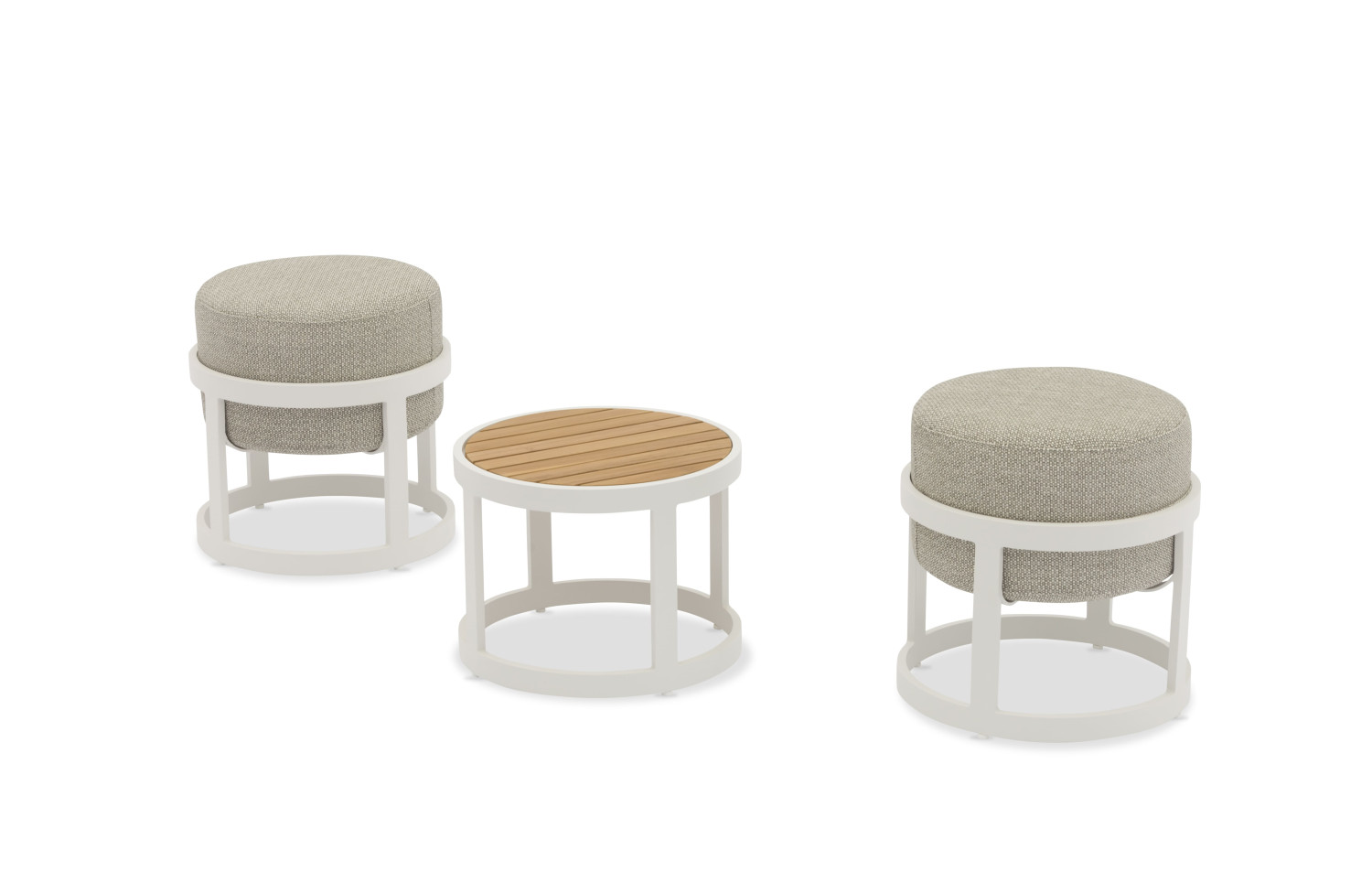 Zestaw 4 otoman (z poduszkami) + stolik LAGOM TOTEM-5 Lm 15 / TAUPE