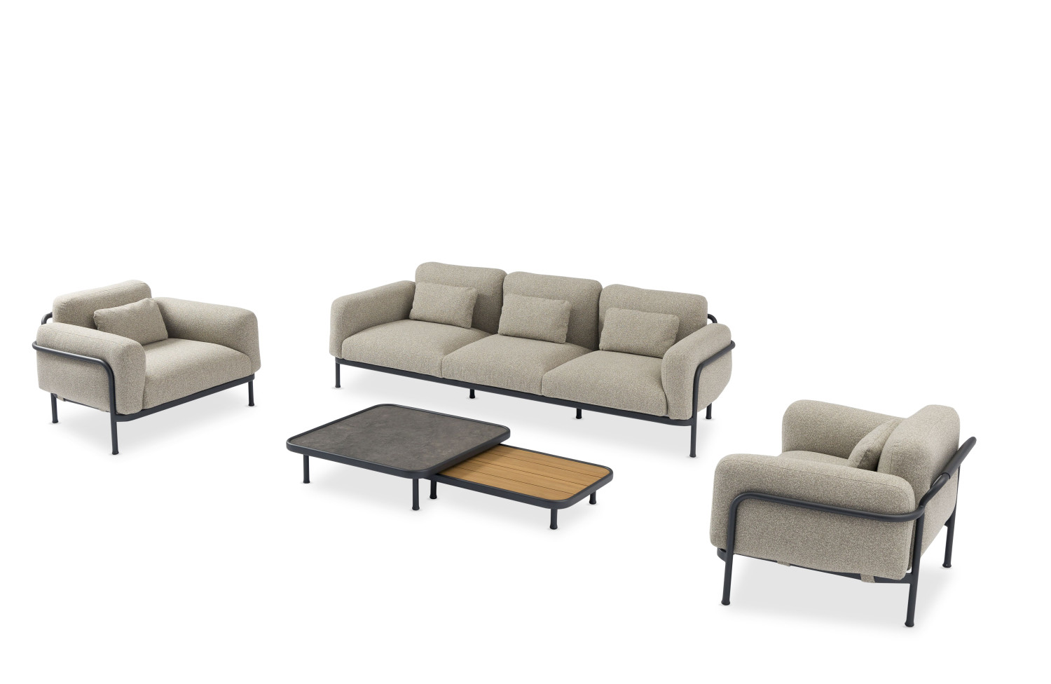 Sofa 3-osobowa (z poduszkami) LAGOM CORAL Lm 69R / BURGUNDY