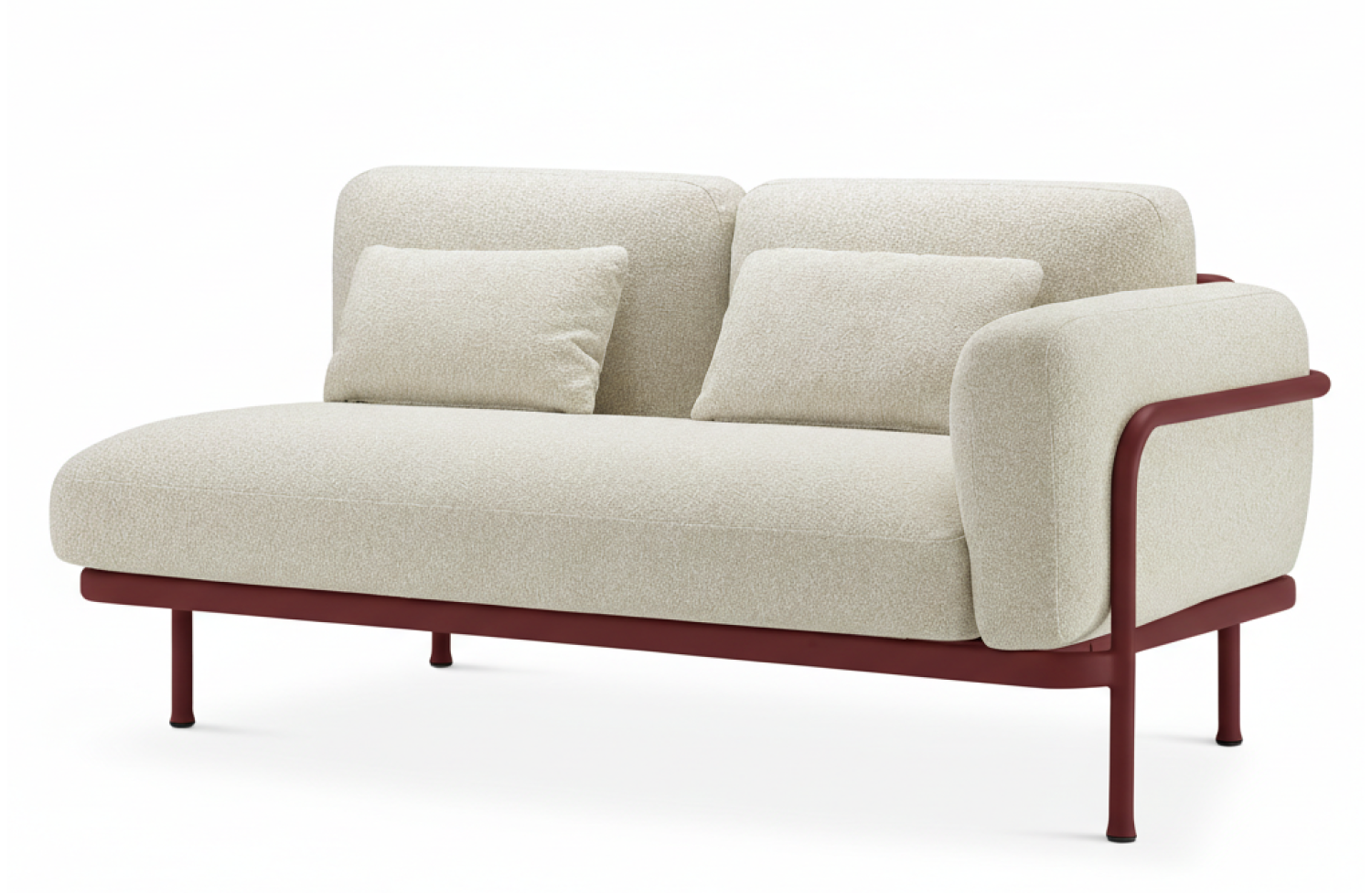 Sofa 2-osobowa z LEWYM podłokietnikiem (z poduszkami) LAGOM CORAL Lm 70R / BURGUNDY