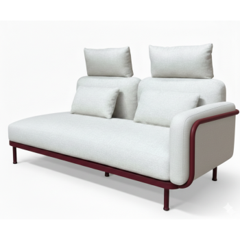 Sofa 2-osobowa z LEWYM podłokietnikiem (z poduszkami) LAGOM CORAL Lm 70R / BURGUNDY