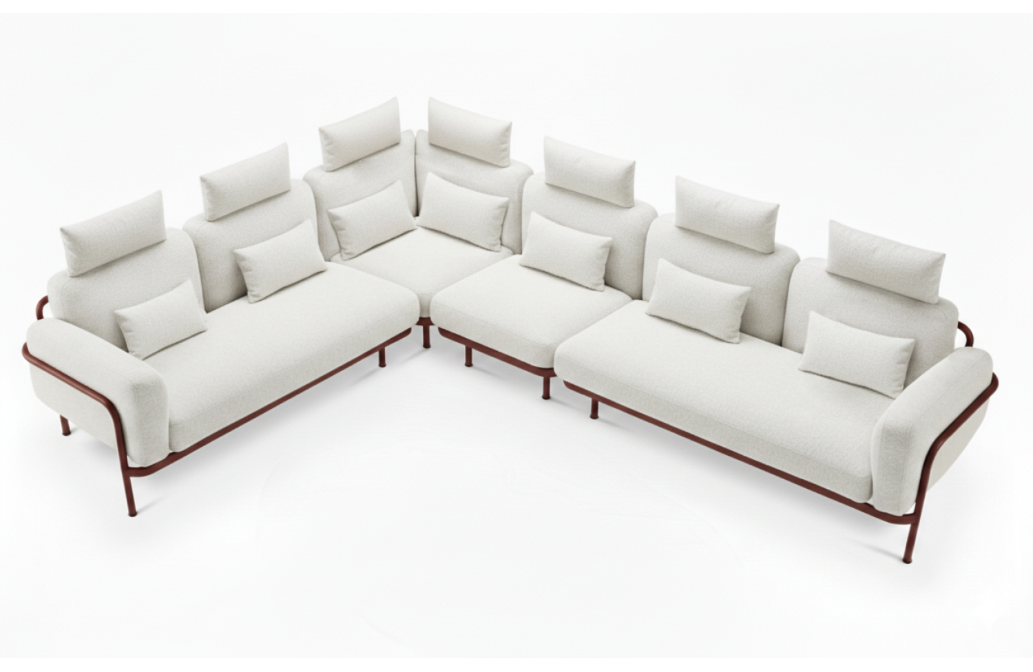 Sofa 2-osobowa z PRAWYM podłokietnikiem (z poduszkami) LAGOM CORAL Lm 71R / BURGUNDY