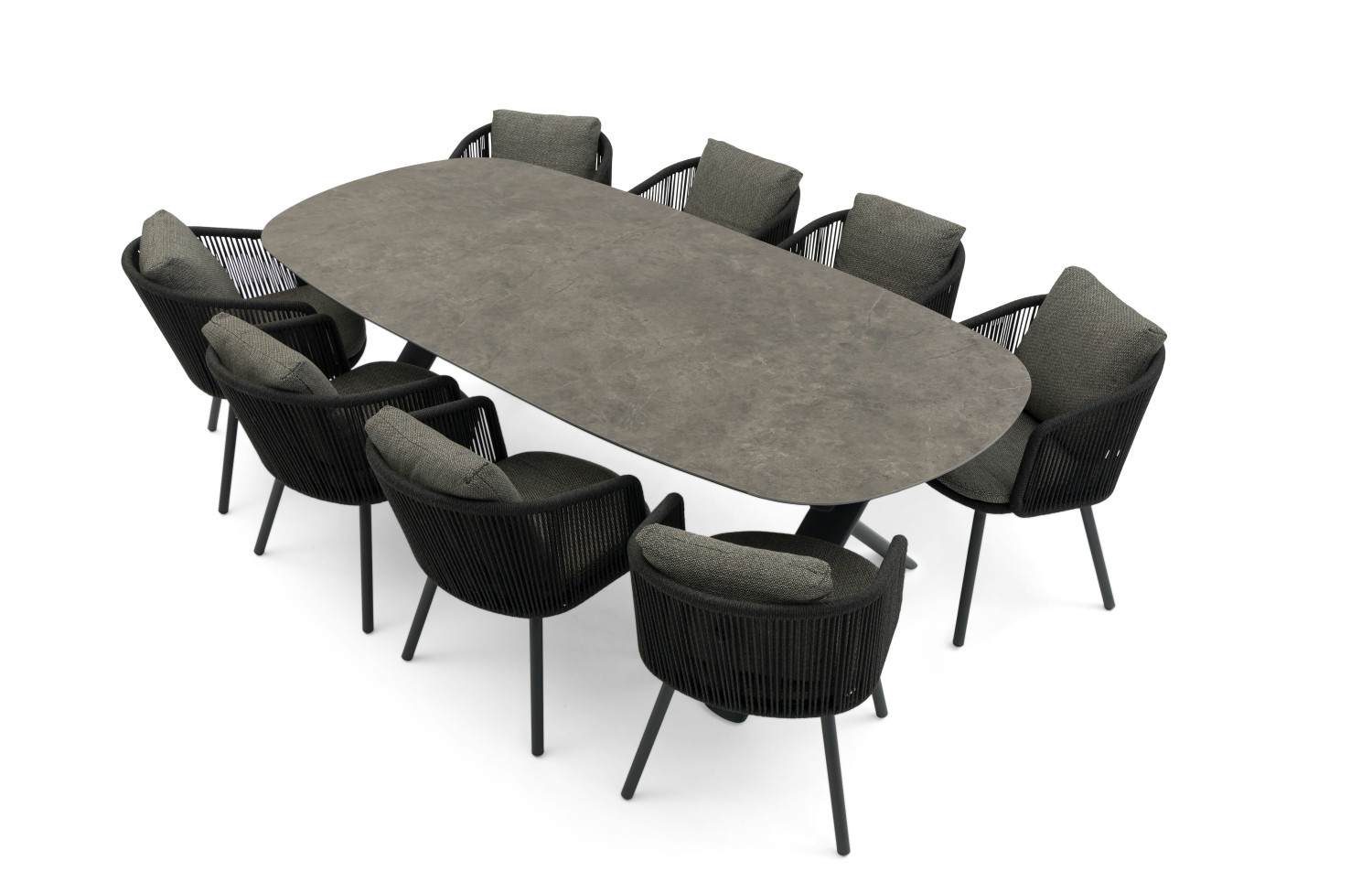 Stół obiadowy owalny (rozkładany 250-310 cm) LAGOM ALBATROS Lm 76G / ANTHRACITE