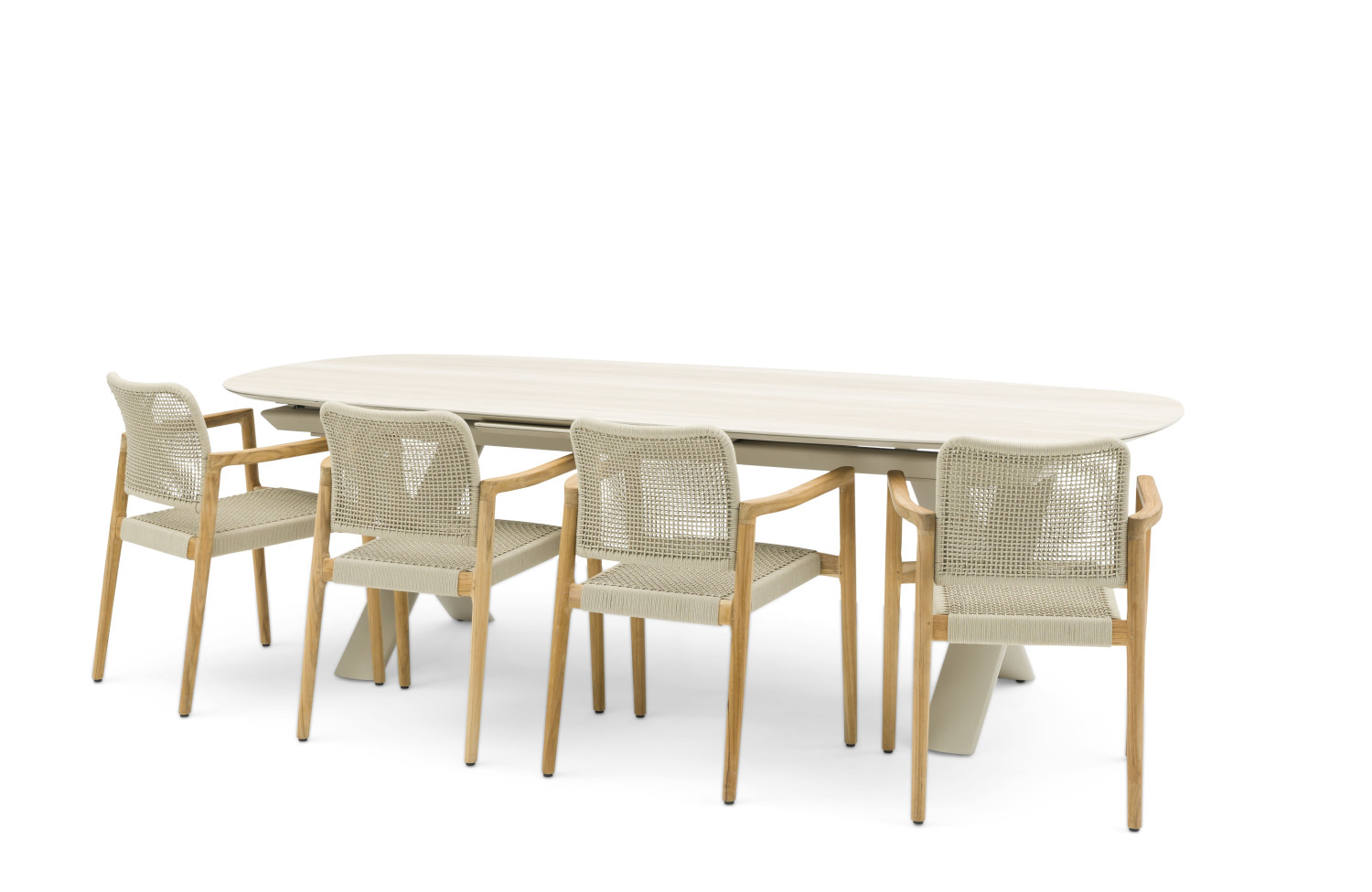 Stół obiadowy owalny rozkładany 250-310 cm LAGOM ALBATROS Lm 76T / TAUPE