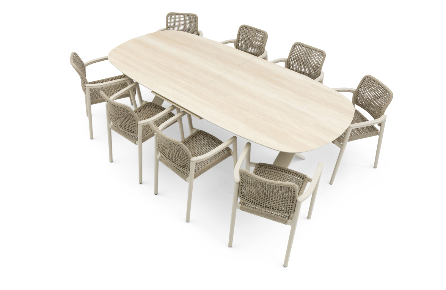 Stół obiadowy owalny rozkładany 250-310 cm LAGOM ALBATROS Lm 76T / TAUPE