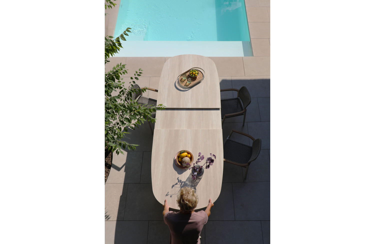 Stół obiadowy owalny rozkładany 250-310 cm LAGOM ALBATROS Lm 76T / TAUPE