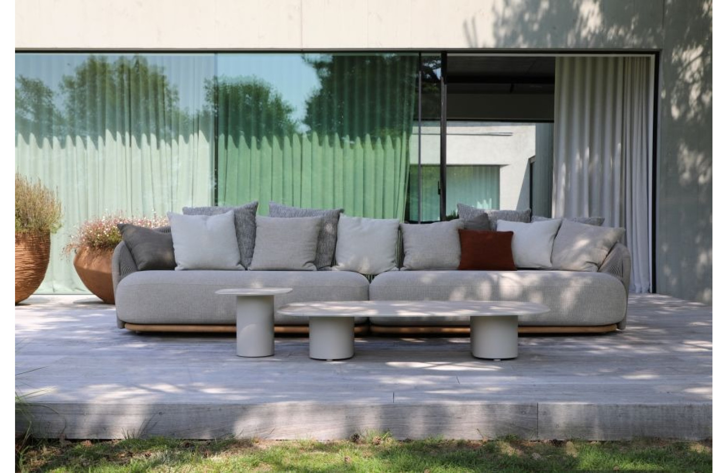 Fotel obrotowy (z poduszkami) + 2 dekor podusz LAGOM WAVE Lm 85T / TAUPE