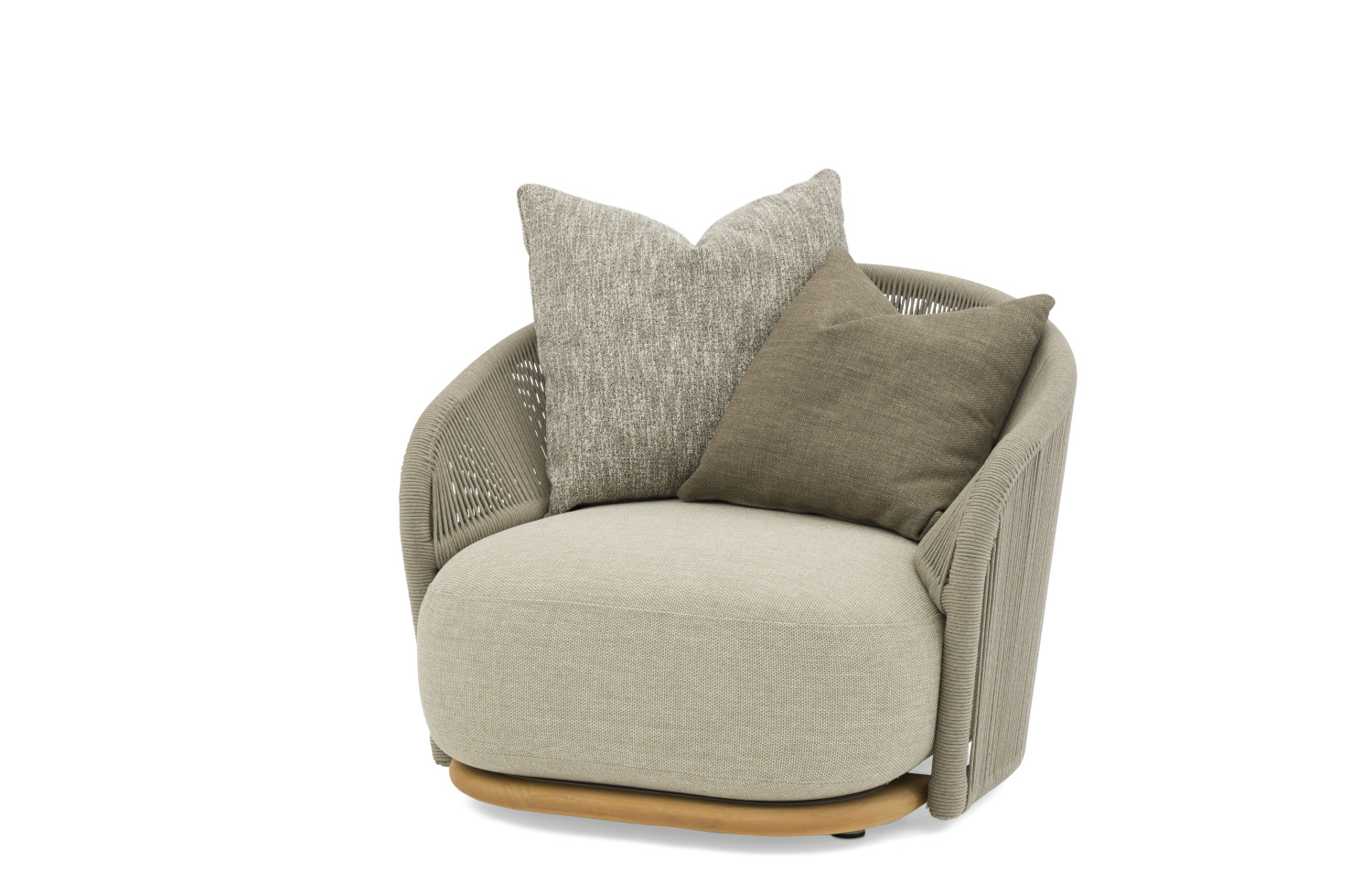 Fotel obrotowy (z poduszkami) + 2 dekor podusz LAGOM WAVE Lm 85T / TAUPE