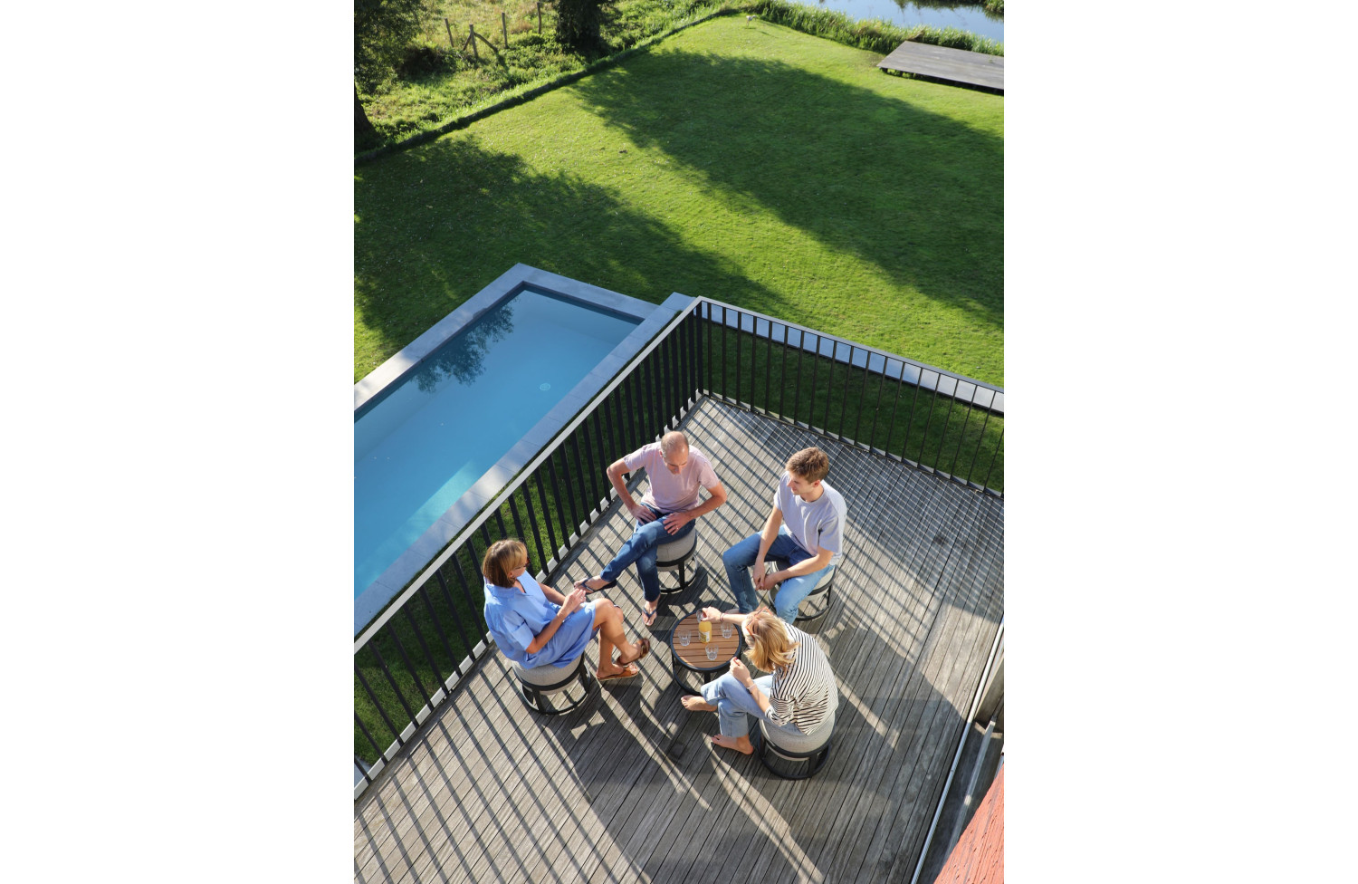 Комплект 2 пуфи (з подушками) + столик LAGOM TOTEM-3 Lm 14G / ANTHRACITE