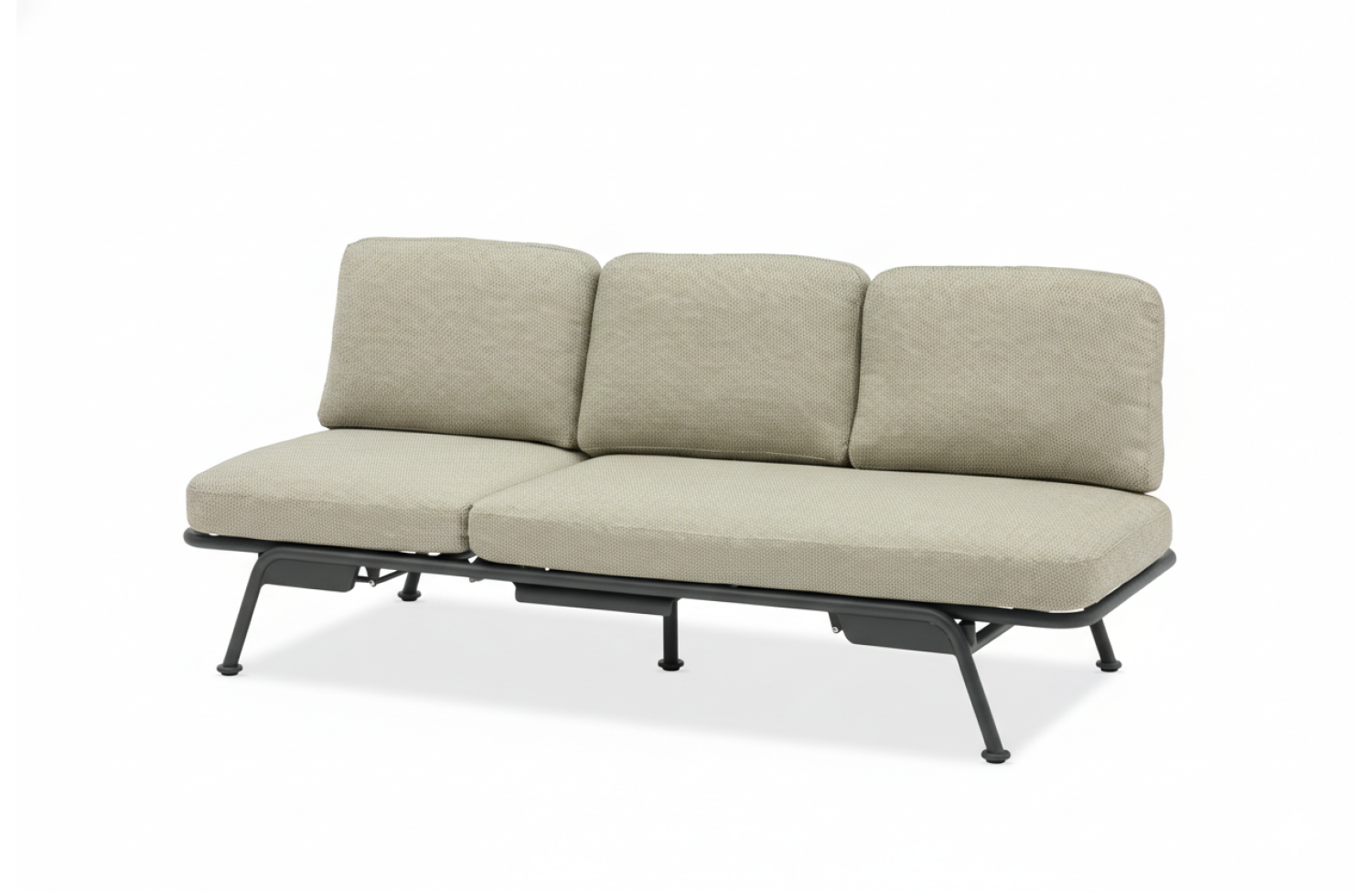 Диван для відпочинку на балконі (з подушками) + чохол (201x82x33cm) LAGOM SUNSET Lm 26G / ANTHRACITE