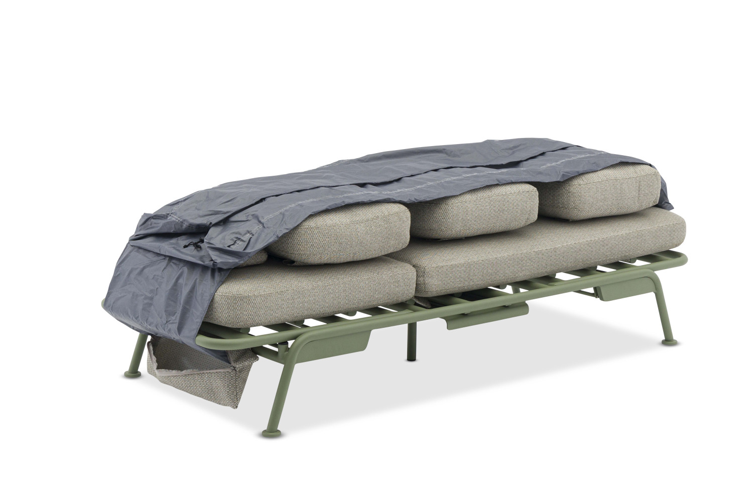 Диван для відпочинку на балконі (з подушками) + чохол (201x82x33cm) LAGOM SUNSET Lm 26G / ANTHRACITE