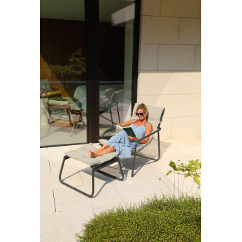 Набір для балкона: Крісло (з подушками) + пуф (без подушки) LAGOM COAST Lm 29G+30G / ANTHRACITE