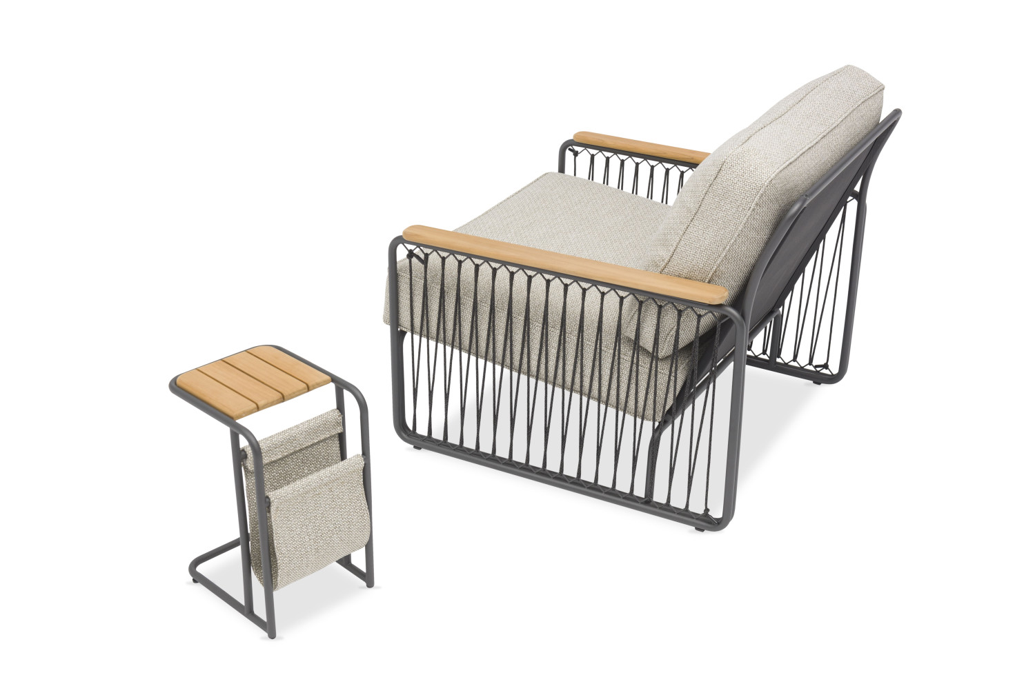 Кутовий столик (тик) LAGOM RIVA Lm 56G / ANTHRACITE