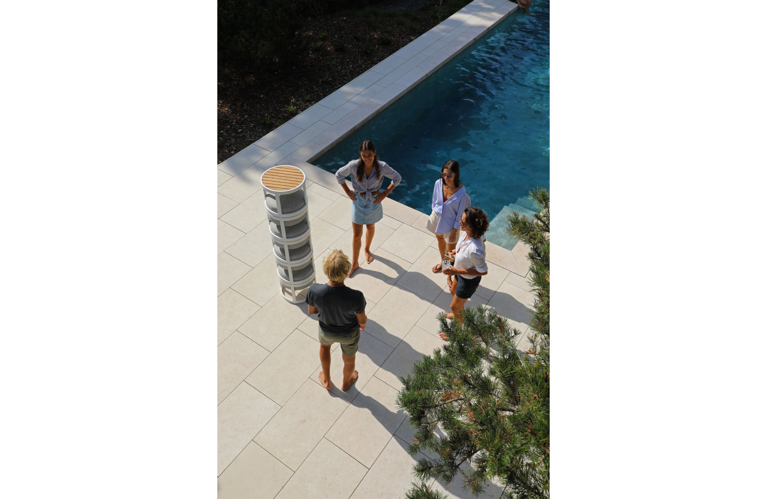 Комплект 2 пуфи (з подушками) + столик LAGOM TOTEM-3 Lm 14T / TAUPE