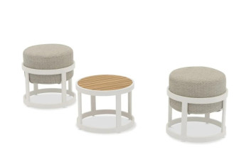 Комплект 2 пуфи (з подушками) + столик LAGOM TOTEM-3 Lm 14T / TAUPE