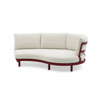 Вигнутий диван 3-місний з підлокотником (з подушками) LAGOM CLOUD Lm 75R / BURGUNDY