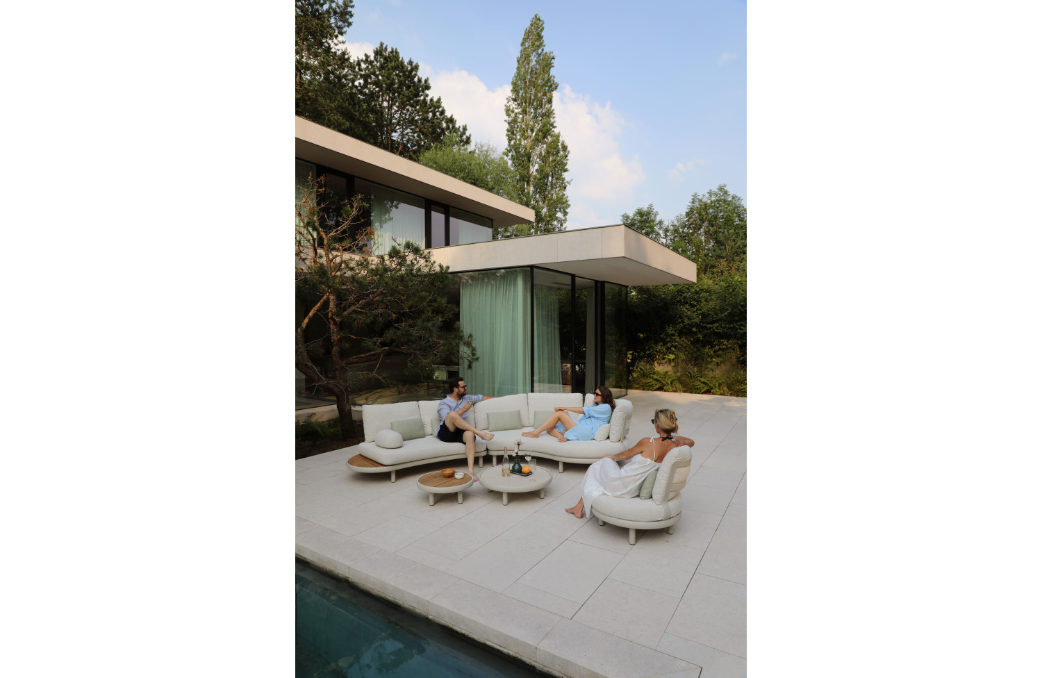 Вигнутий диван 3-місний з підлокотником (з подушками) LAGOM CLOUD Lm 75T / TAUPE