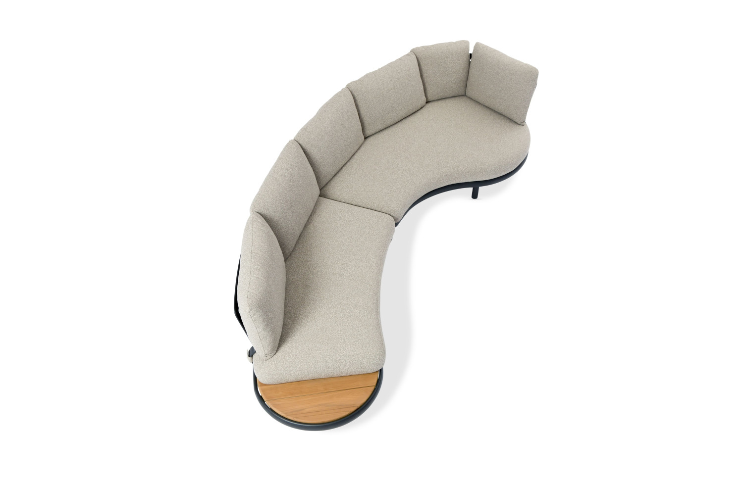 Вигнутий диван 2-місний з кутовим столиком (з подушками) LAGOM CLOUDLm 74G /ANTHRACITE