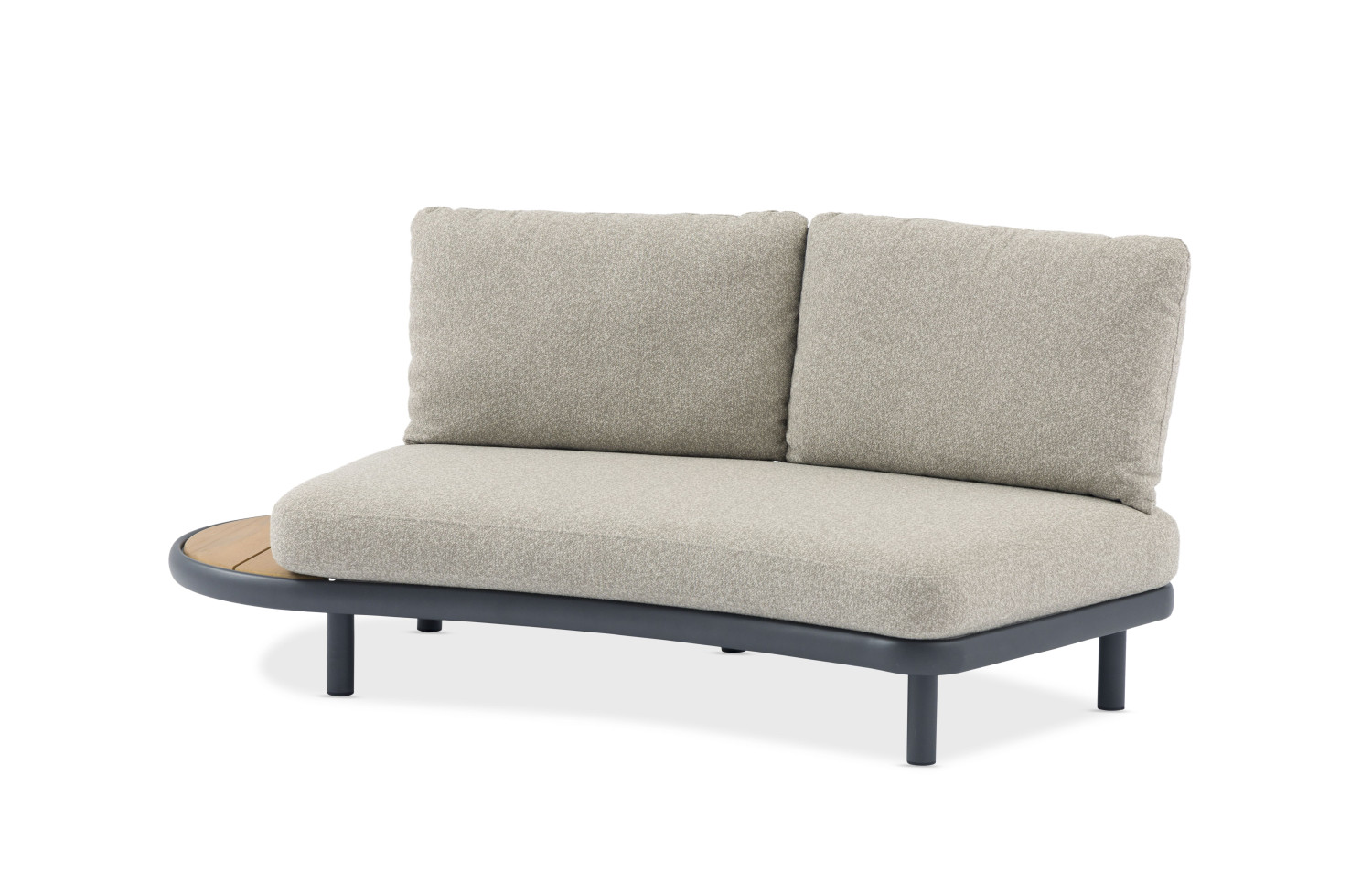 Вигнутий диван 2-місний з кутовим столиком (з подушками) LAGOM CLOUDLm 74G /ANTHRACITE