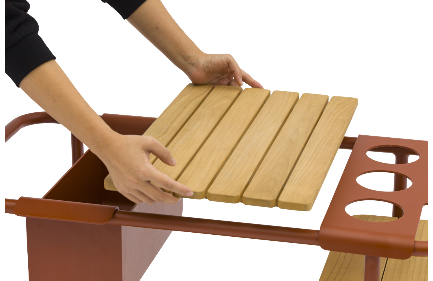 Сервірувальний столик на коліщатках LAGOM SUNSET Lm 80R / BURGUNDY