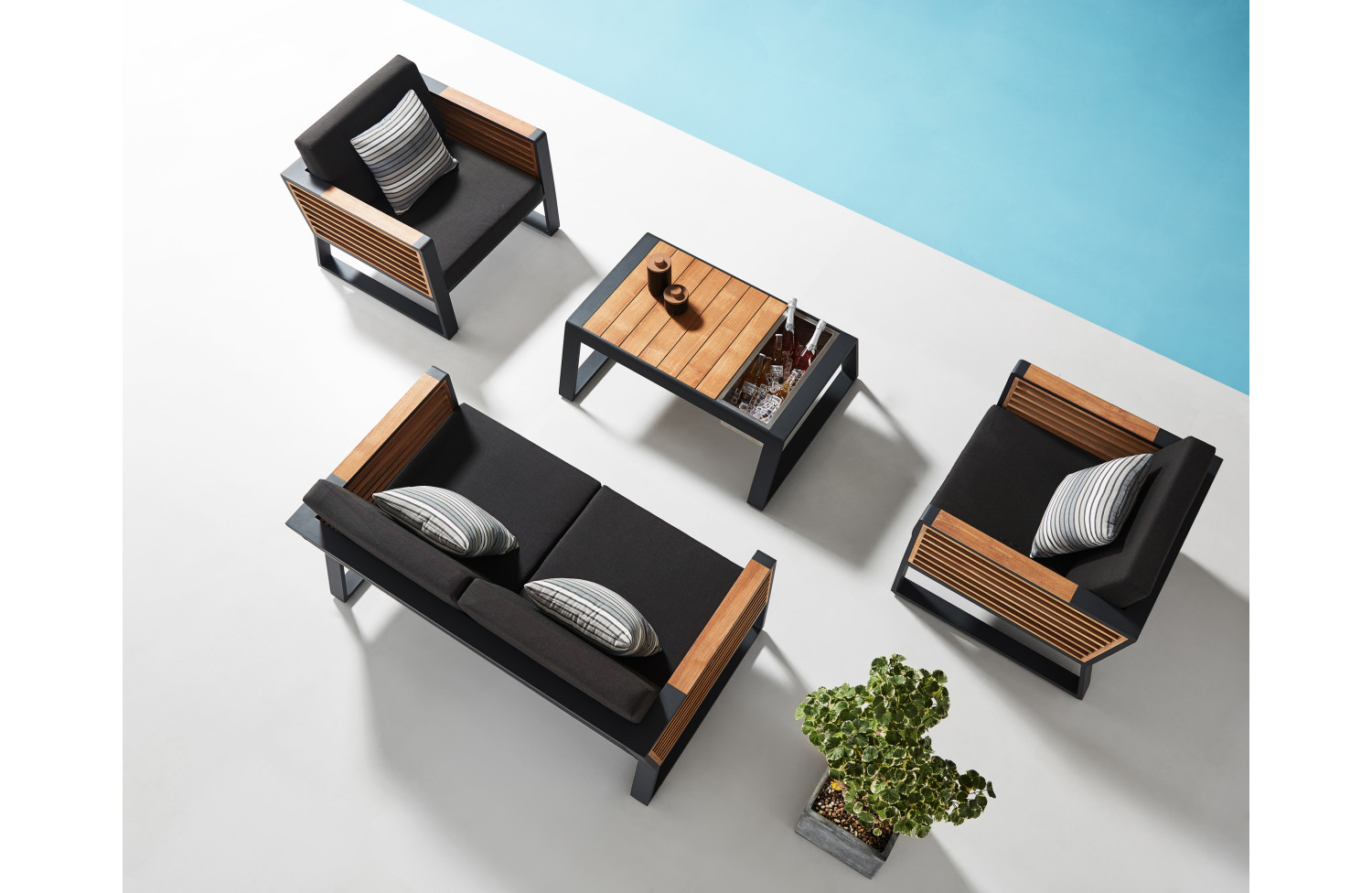 Lounge set (with cushion) HIGOLD NEW YORK 204010 / BLACK