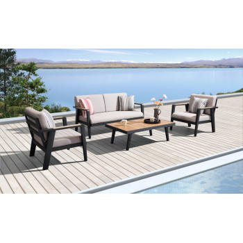 Zestaw wypoczynkowy dla 4 osób (z poduszkami) HIGOLD EMOTI 697730 / ANTHRACYTE