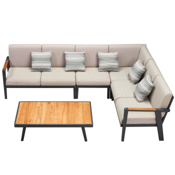 Zestaw narożny dla 5 osób (z poduszkami) HIGOLD EMOTI 697750 / ANTHRACYTE