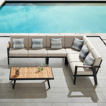 Кутовий комлпект для відпочинку (з подушками) HIGOLD EMOTI 697750 / ANTHRACITE