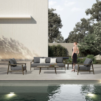 Lounge set (with cushions) HIGOLD LEO 206330 / DARK TEAK