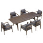 Dining Set (1+6) (with cushions) HIGOLD LEO 206360 / DARK TEAK