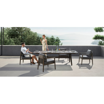 Zestaw do jadalni dla 6 osób (z poduszkami) HIGOLD LEO 206360 / DARK TEAK