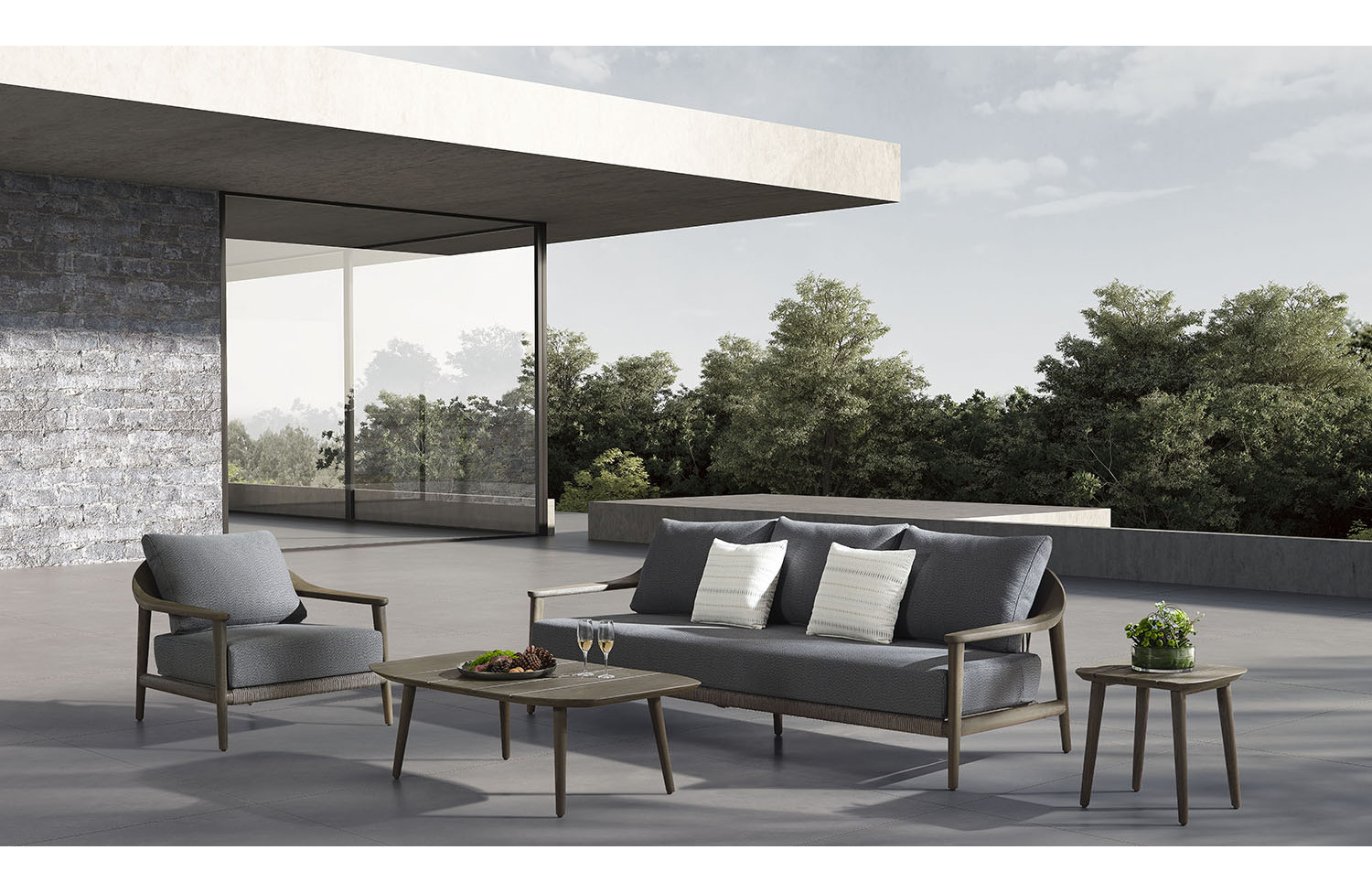 Комплект для відпочинку (з подушками) HIGOLD LEO 206330 / DARK TEAK