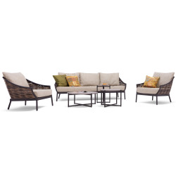 Lounge set (with cushions) APPLE BEE MILOU BLACK 18101B1-LC (2 pcs) / 18101B1-SF (1 pc) / 70001297 (1 pc) / 70001296 (1 pc)