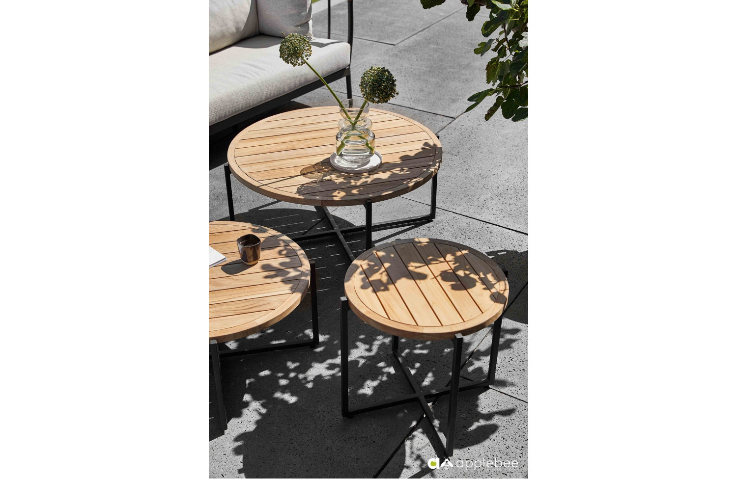 Zestaw wypoczynkowy dla 5 osób (z poduszkami) APPLE BEE MILOU BLACK 18101B1-LC (2 szt) / 18101B1-SF (1 szt) / 70001297 (1 szt) / 70001296 (1 szt)