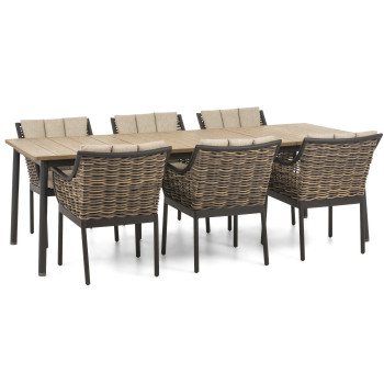 Zestaw do jadalni dla 6 osób (z poduszkami) APPLE BEE MILOU BLACK 70001347 (1 szt) / 70000034 (6 szt)